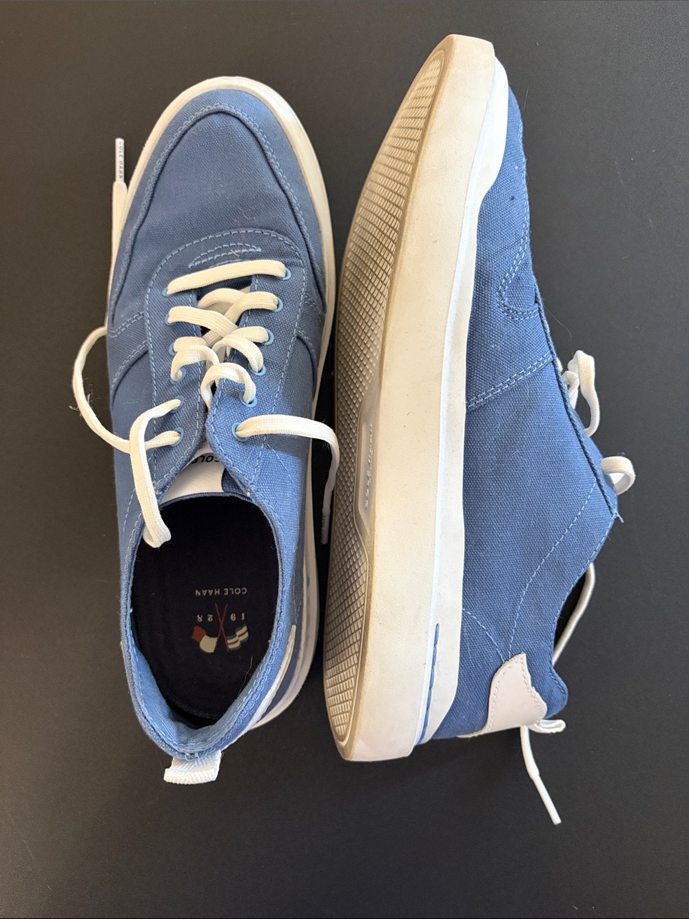 Cole Haan Medium Blue Canvas Low-Top Sneakers with White Laces, Women’s Size 9 - Picture 2 of 6